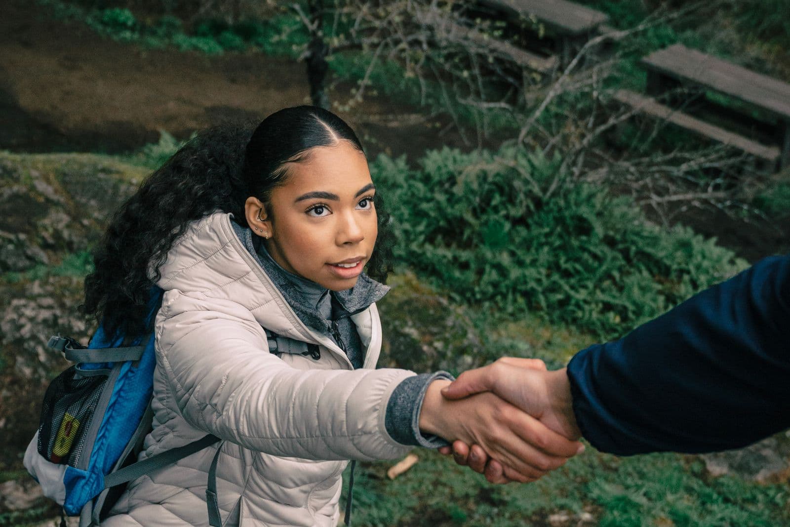 Two business partners shaking hands to seal a partnership